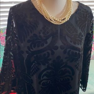 Talbots’ RSVP black velvet top